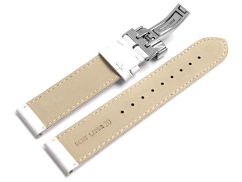 Bracelet de montre-cuir de veau sans rembourrage-souple-blanc