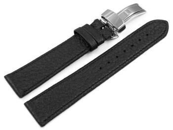 Bracelet de montre - peau de cerf véritable - noir, 14-24 mm