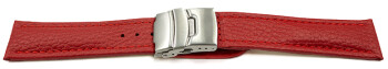Bracelet de montre - cuir de veau grainé - rouge