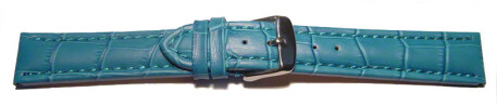 Bracelet de montre - cuir de veau - grain croco - turquoise
