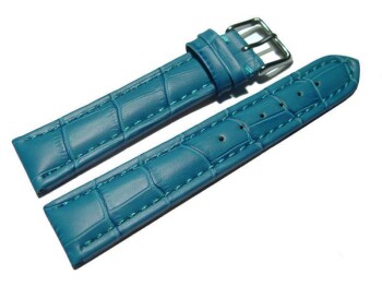 Bracelet de montre - cuir de veau - grain croco - turquoise