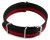 Bracelet de montre NATO-en nylon-résistant-rayé rouge/noir