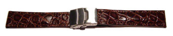 Bracelet-montre à déployante-African-cuir de veau-marron...