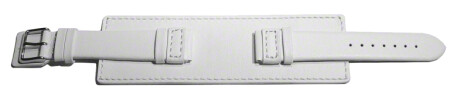 Bracelet de montre en veau - avec plaque américaine - blanc