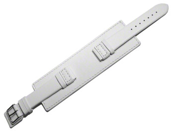 Bracelet de montre en veau - avec plaque américaine - blanc