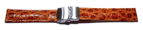 Bracelet-montre à déployante-African-cuir de veau-marron clair