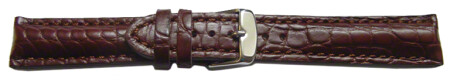Bracelet de montre en alligator - rembourrage épais - marron foncé