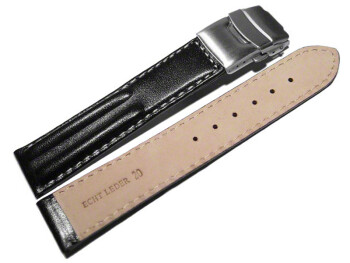Bracelet montre - cuir de veau -rembourrage double-noir...