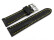 Bracelet montre rembourrage épais noir couture jaune 18mm 20mm 22mm 24mm