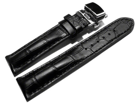 Boucle dployante papillon -rembourrage pais-croco-noir