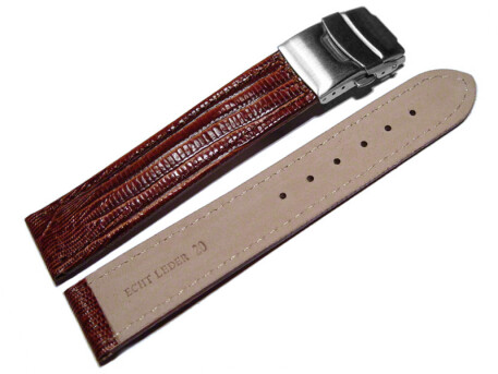 Bracelet montre - cuir de veau vritable - tju - marron fonc
