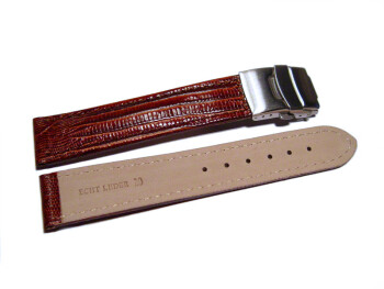 Bracelet montre - cuir de veau véritable - téju - marron foncé