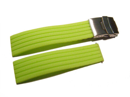 Bracelet-montre à déployante - silicone - Modèle Stripes - vert