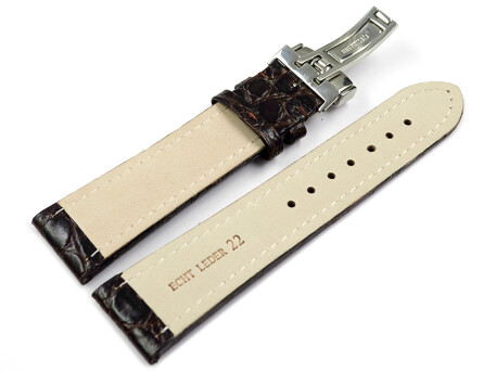 Bracelet de montre -African- cuir de veau véritable-marron foncé