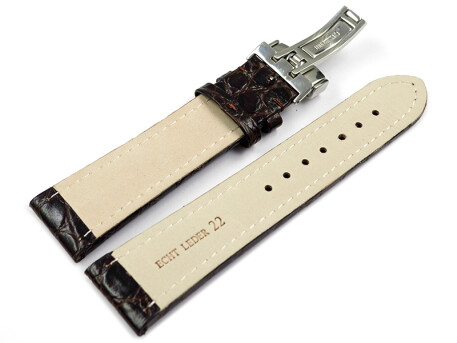 Bracelet de montre -African- cuir de veau vritable-marron fonc
