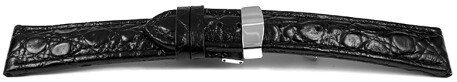 Bracelet de montre - African - cuir de veau véritable - noir